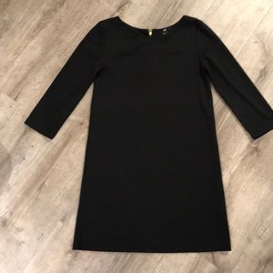 Black dress gold exposed zipper back